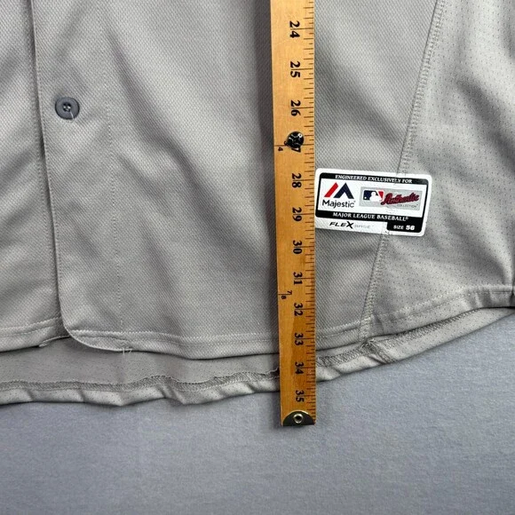 Cincinnati Reds Auth Majestic Puig Jersey Mens Sz 56 Gray Sewn FlexBase MLB - Picture 6 of 12